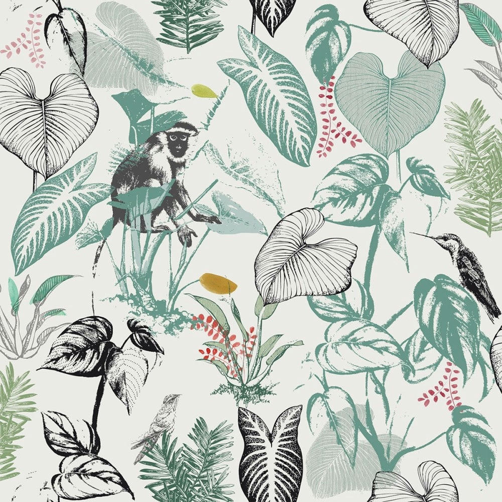 - Parure de couette exotique petits singes coton multicolore 220x240