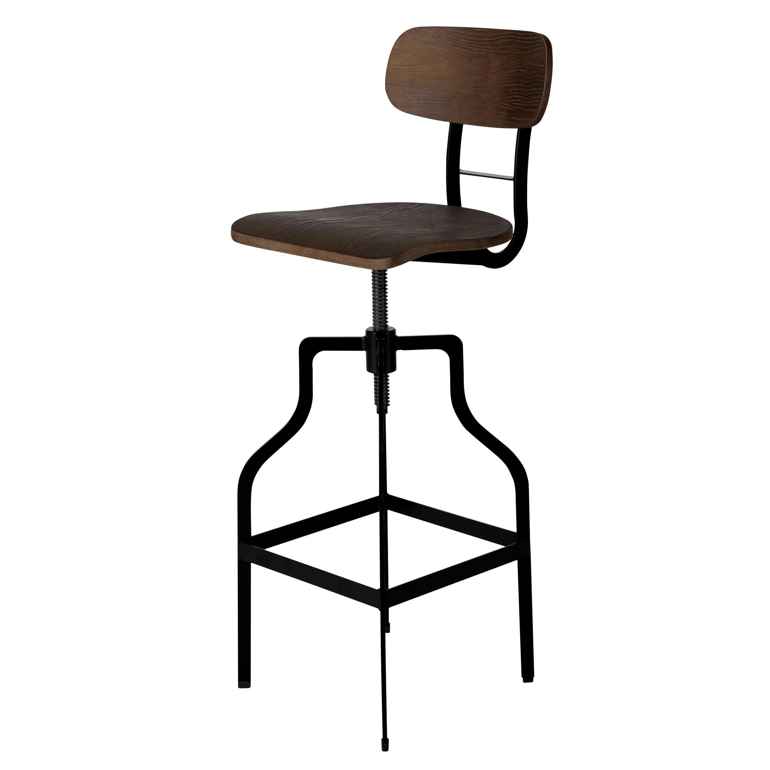 RETRO - Chaise de bar vintage réglable en hauteur 66/85 cm en bois