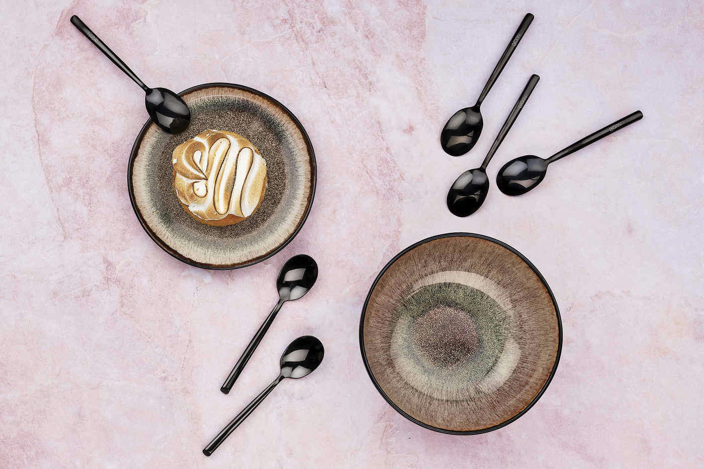 NUDE - Lot de 6 petites cuillères en inox noir