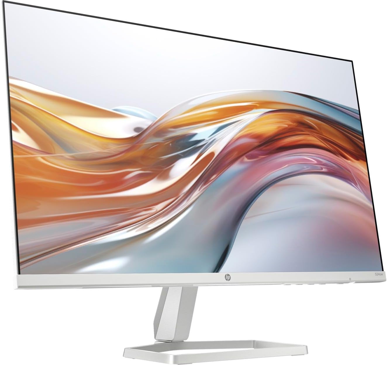 HP Series 5 524sw 24 300 nits IPS FHD Monitor (Replaces M24FW) Adjustable Tilt  Flicker Free  Anti-glare  Ultra-thin  Low-Blue Light Filter  1x HDMI  White/Silver w/DKZ Hub USB Port Expander (2 Pack)