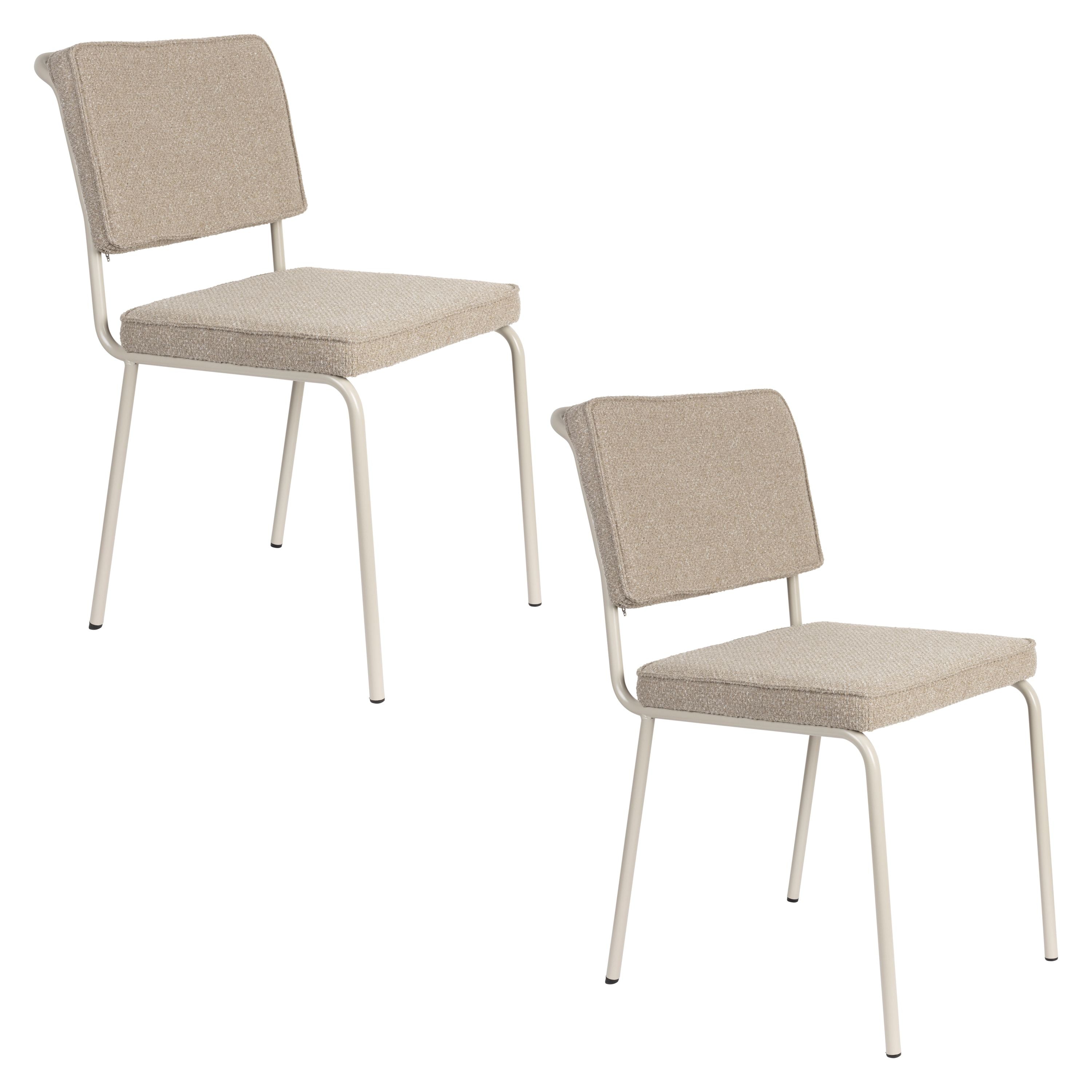 Zuiver Buddy Eetkamerstoelen Beige - Set van 2