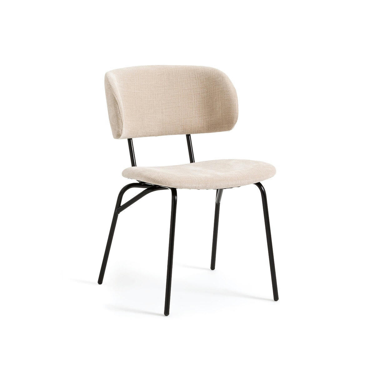 Chaise tissu texturé et acier, Julia