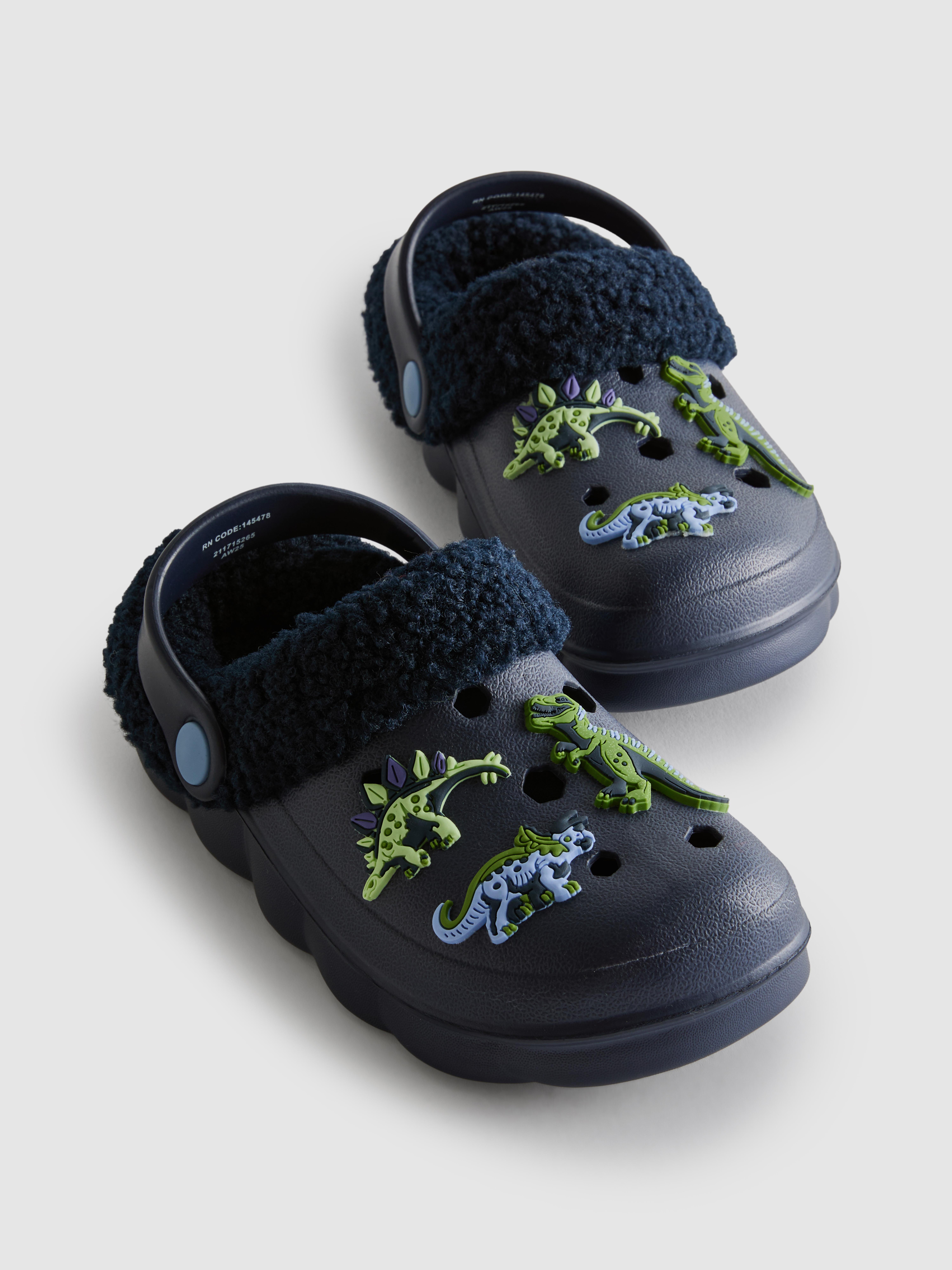 Dinosaur Sherpa Clog Slippers