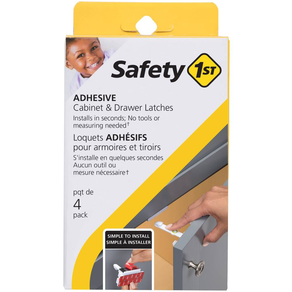 Safety 1st Adhesive Cabinet & Drawer Latches, 4-pk