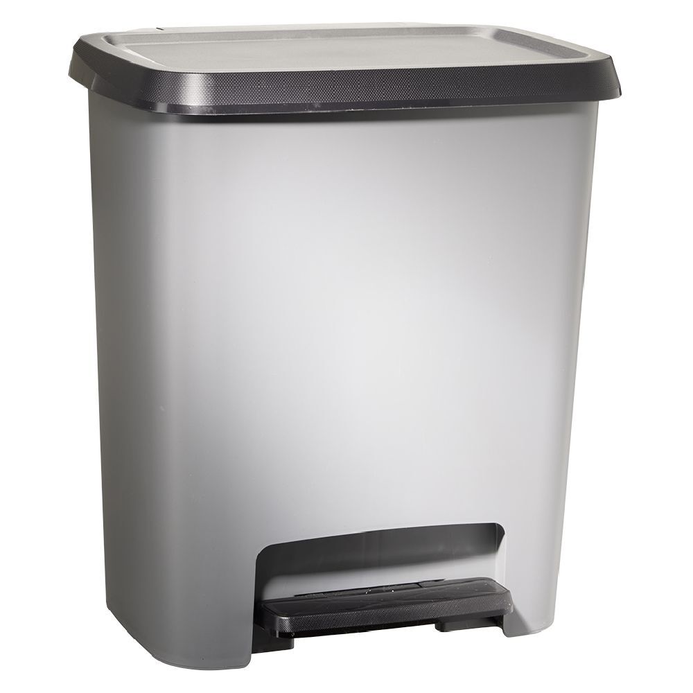Poubelle à pédale plastique gris 25L