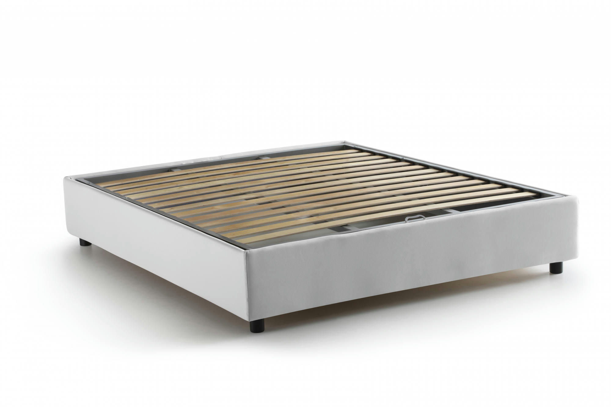 ELISA - Lit coffre 160x190 cm en tissu blanc