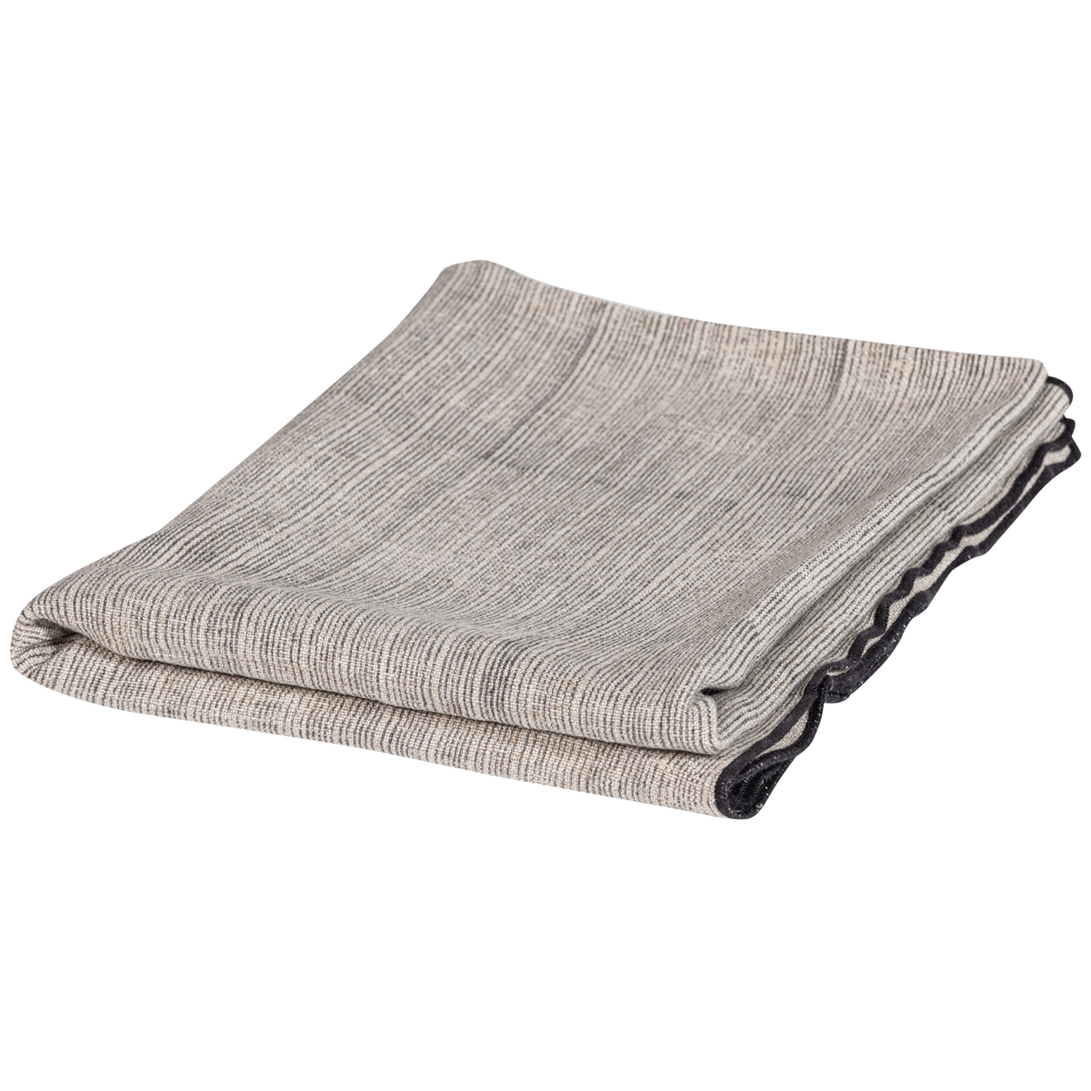 WOOOD plaid Unique - Viscose/Linnen - Zwart/Off White - 53x49x48