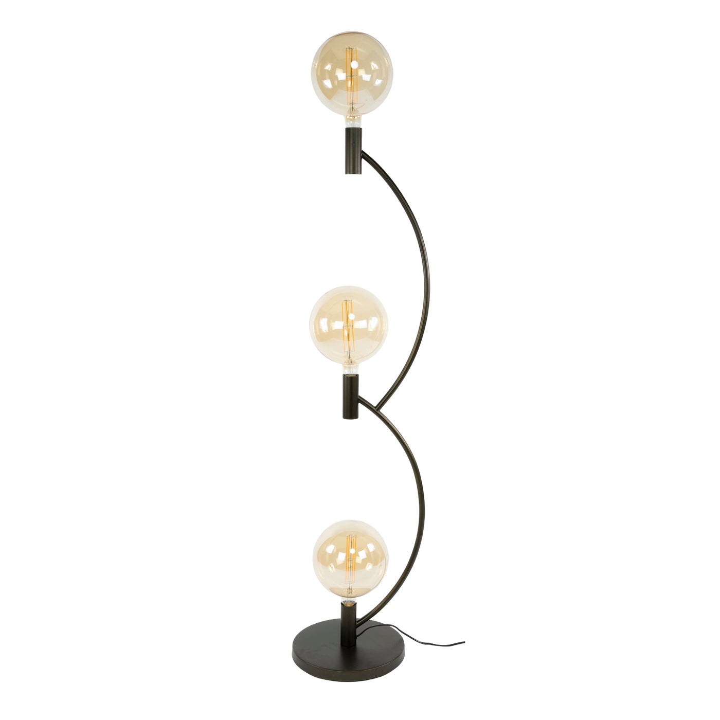 Giga Meubel Vloerlamp Arcus - Zwart - 3-Lichts - 35x30x160cm