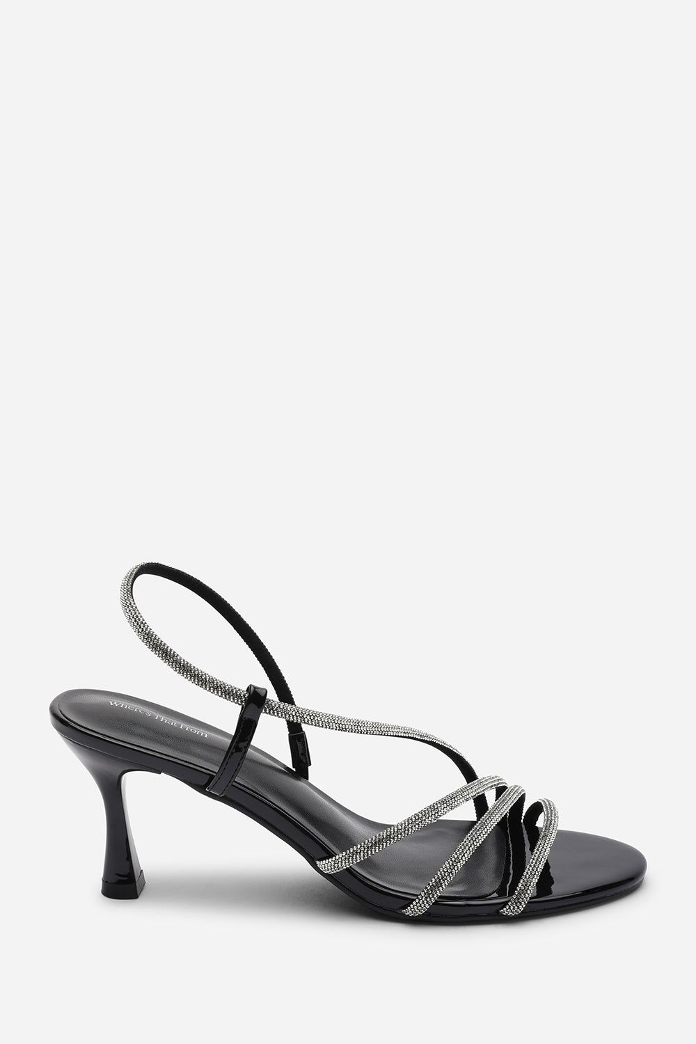Where's That From Gloria Diamante Strappy Low Heeled Sandals