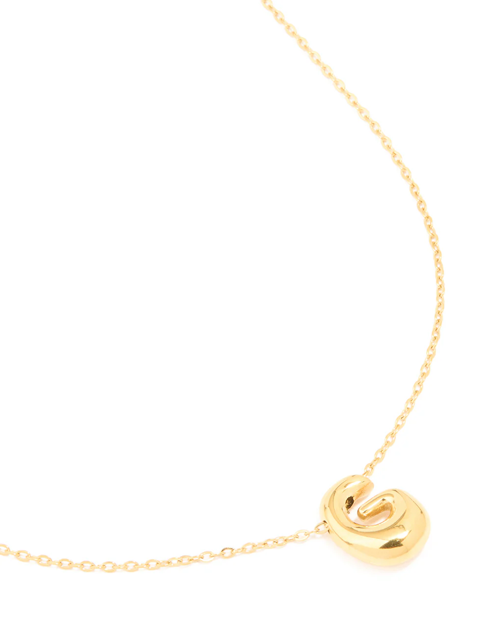 Waterproof Gold Plated Stainless Steel Large Bubble Letter G Necklace
