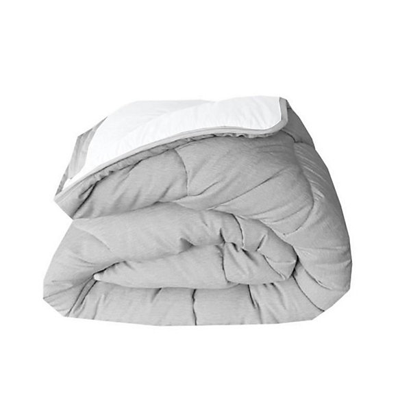 ABEIL Couette tempérée BICOLORE 220x240cm - Blanc &Gris chiné