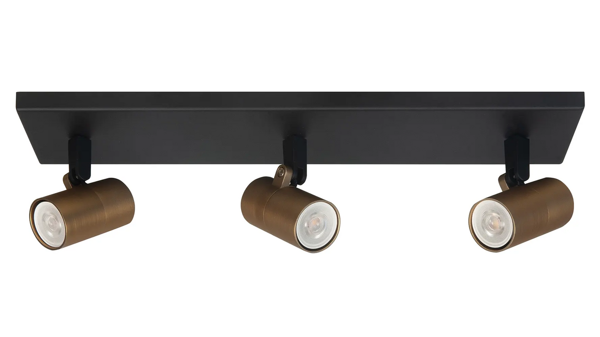 Highlight spot Picollo - 3 lichts - 40 x 11  cm - zwart goud
