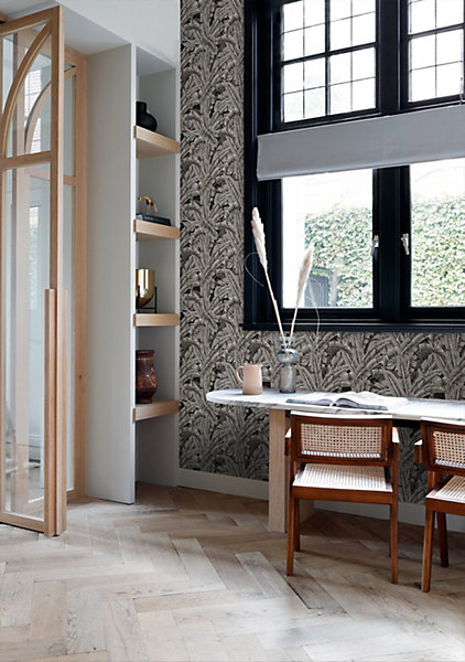 Origin Wallcoverings papier peint feuilles de palmier gris foncé 53 cm x 10.05 m