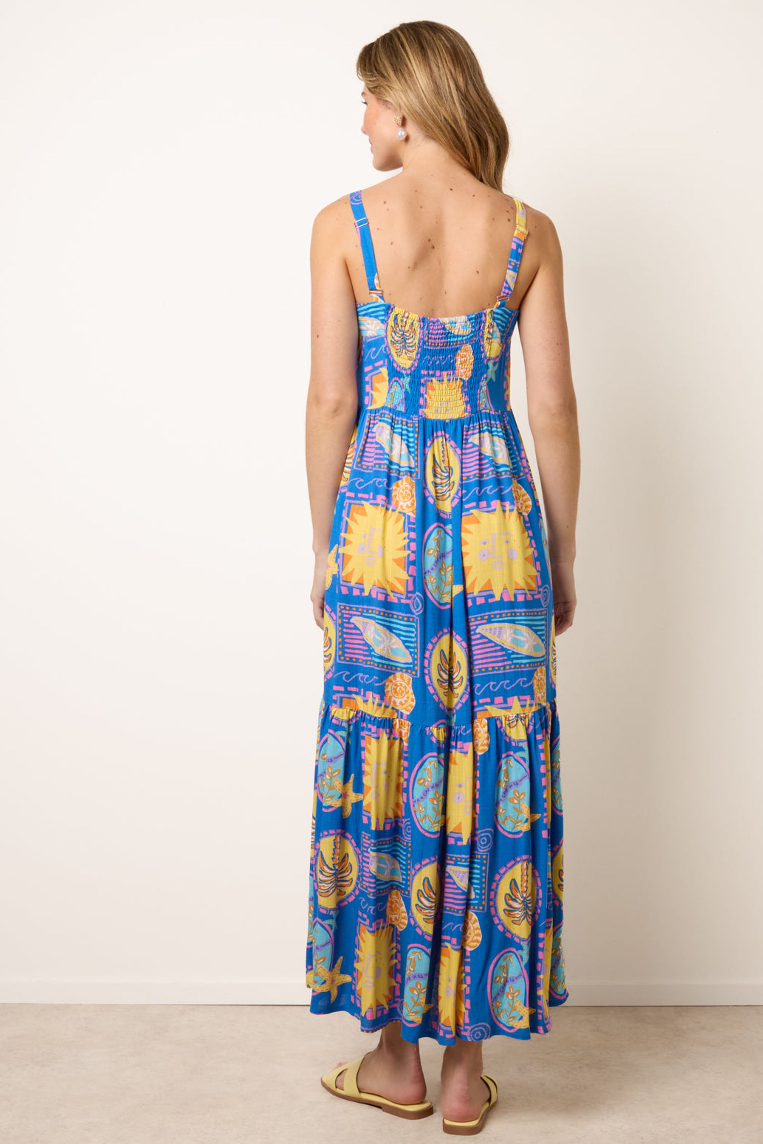 Blue Vanilla Blue Vibrant Strappy Dress