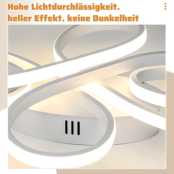 NETTLIFE Plafonnier LED plafonnier salon : 30W 40cm lampe cuisine plafonnier en blanc 3000K