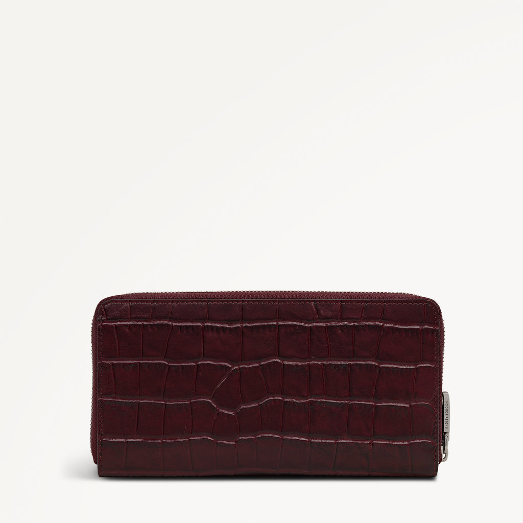 Dukes Place - Faux Croc - Large Zip Around Purse