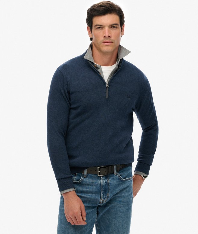 Essentials Cotton Half Zip Jumper