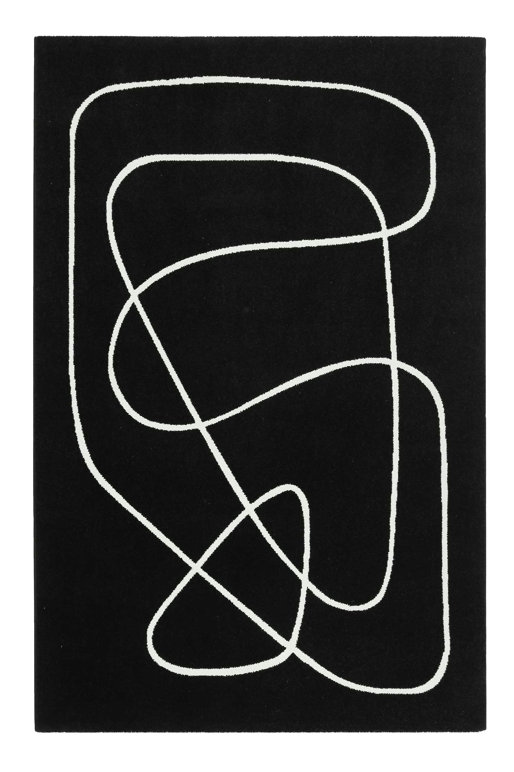 ARTIST - Tapis graphique design abstrait fond noir 133x200
