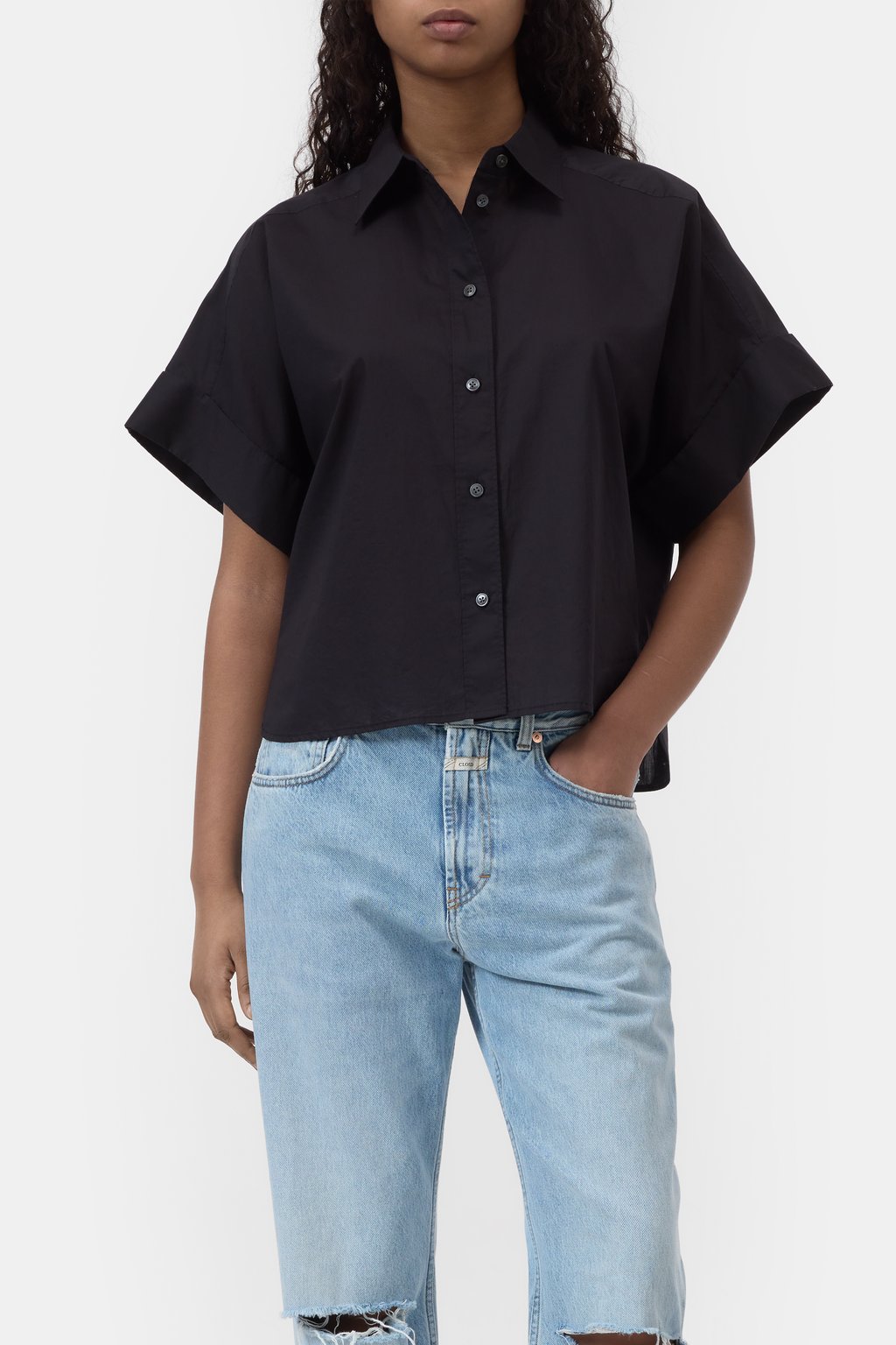 Kurzarm-Bluse aus Baumwolle