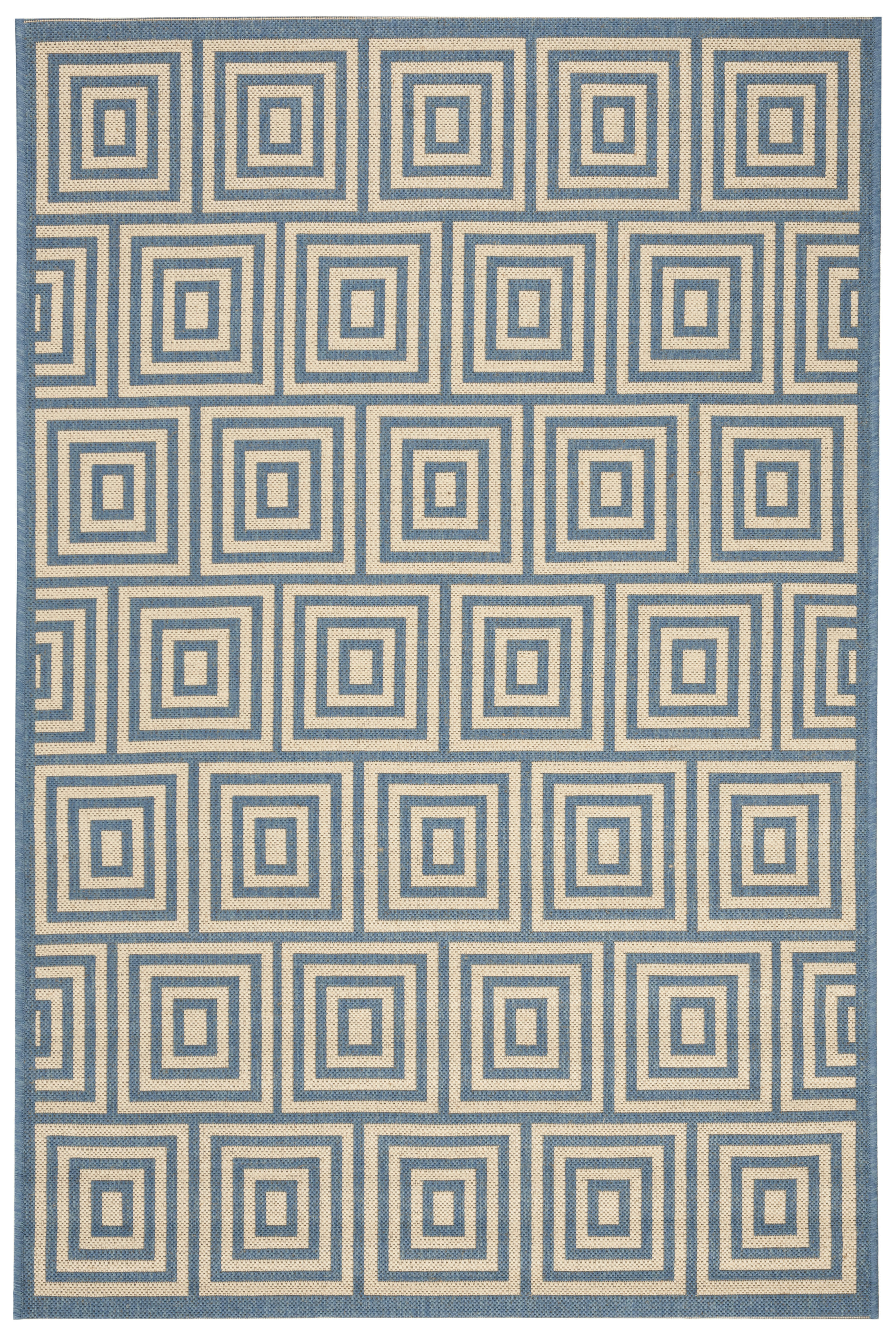 BEACHHOUSE - Tapis interieur & exterieur en crème & bleu, 155 x 229 cm