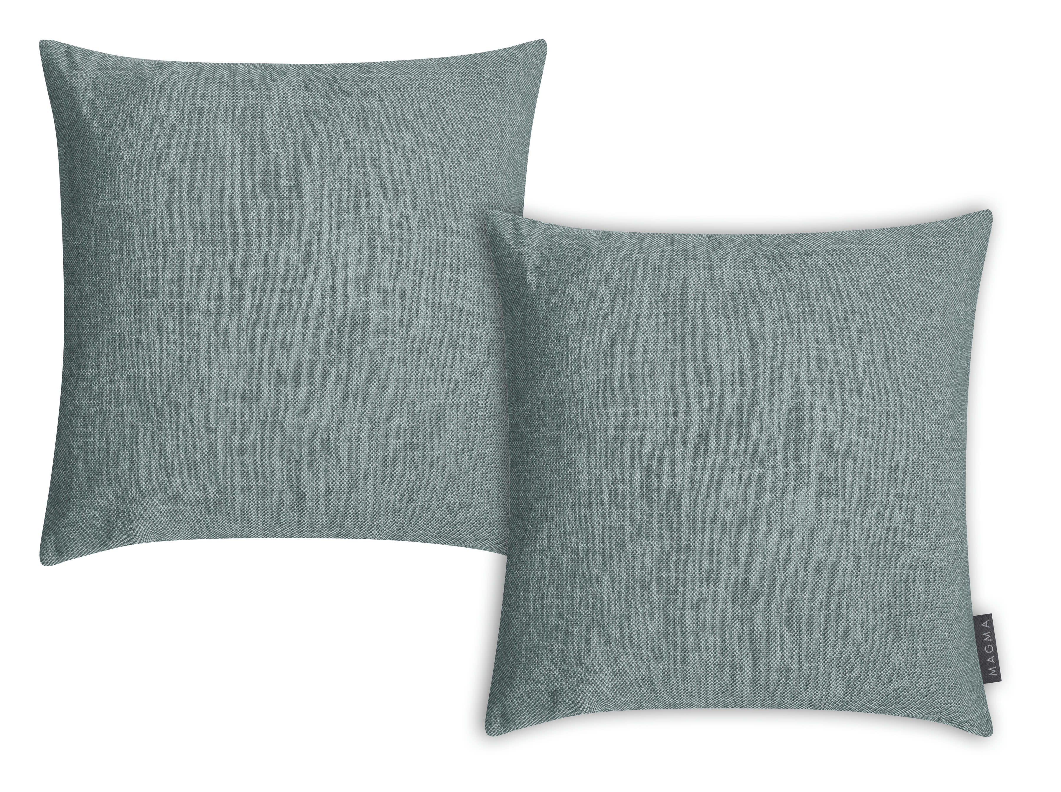 RIVA - Housses de coussin jacquard chiné pétrole -Lot de 2-40x40