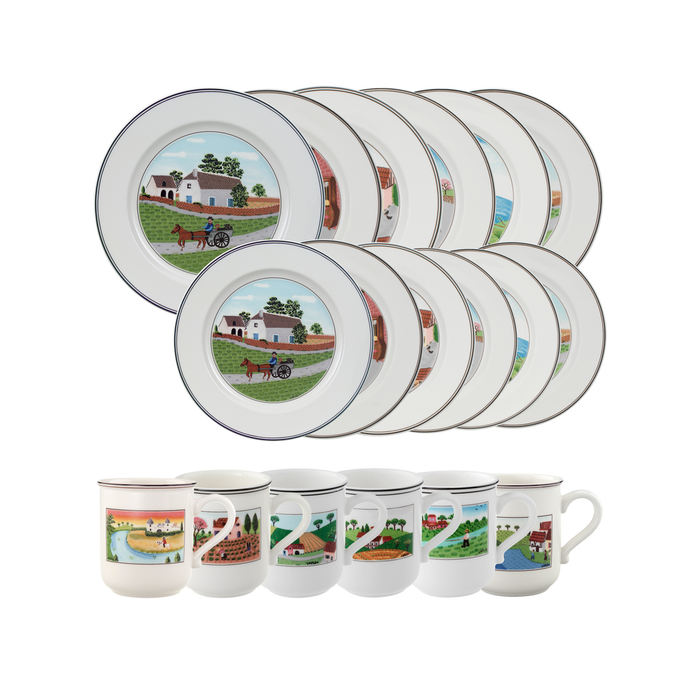Design Naif Dinnerware set - Multi-colored, Premium Porcelain