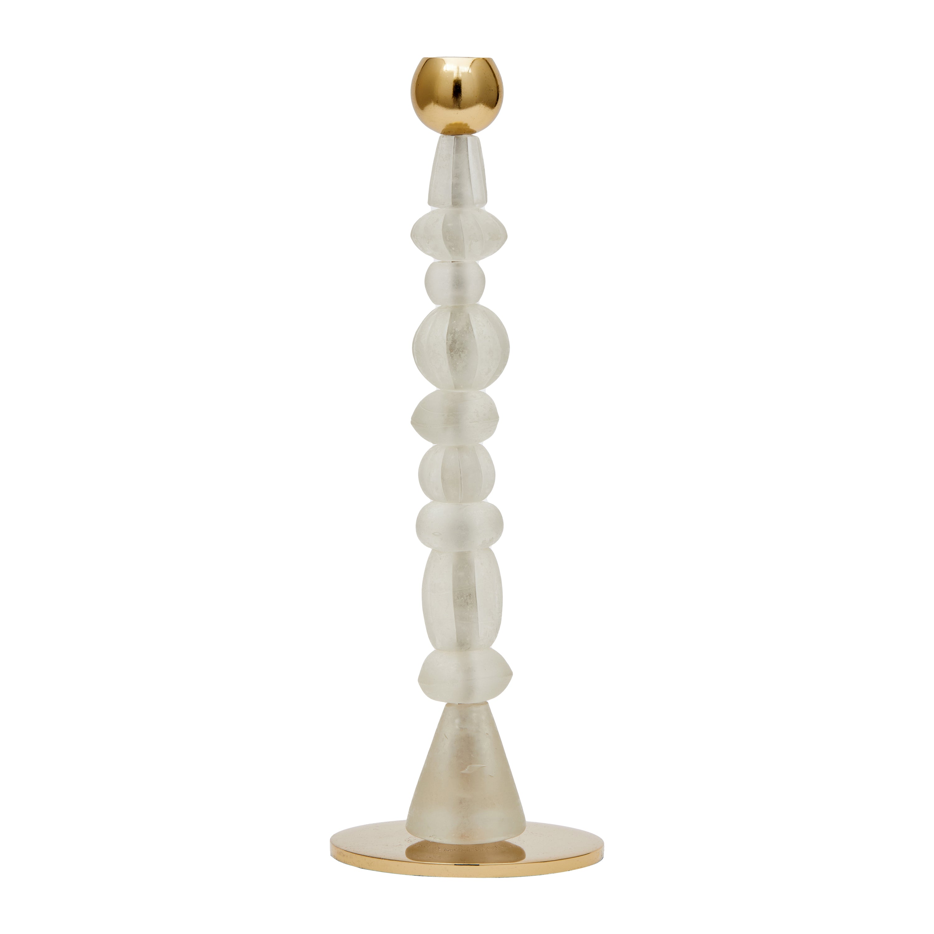 POLSPOTTEN Beads Kandelaar H 34 cm - Wit