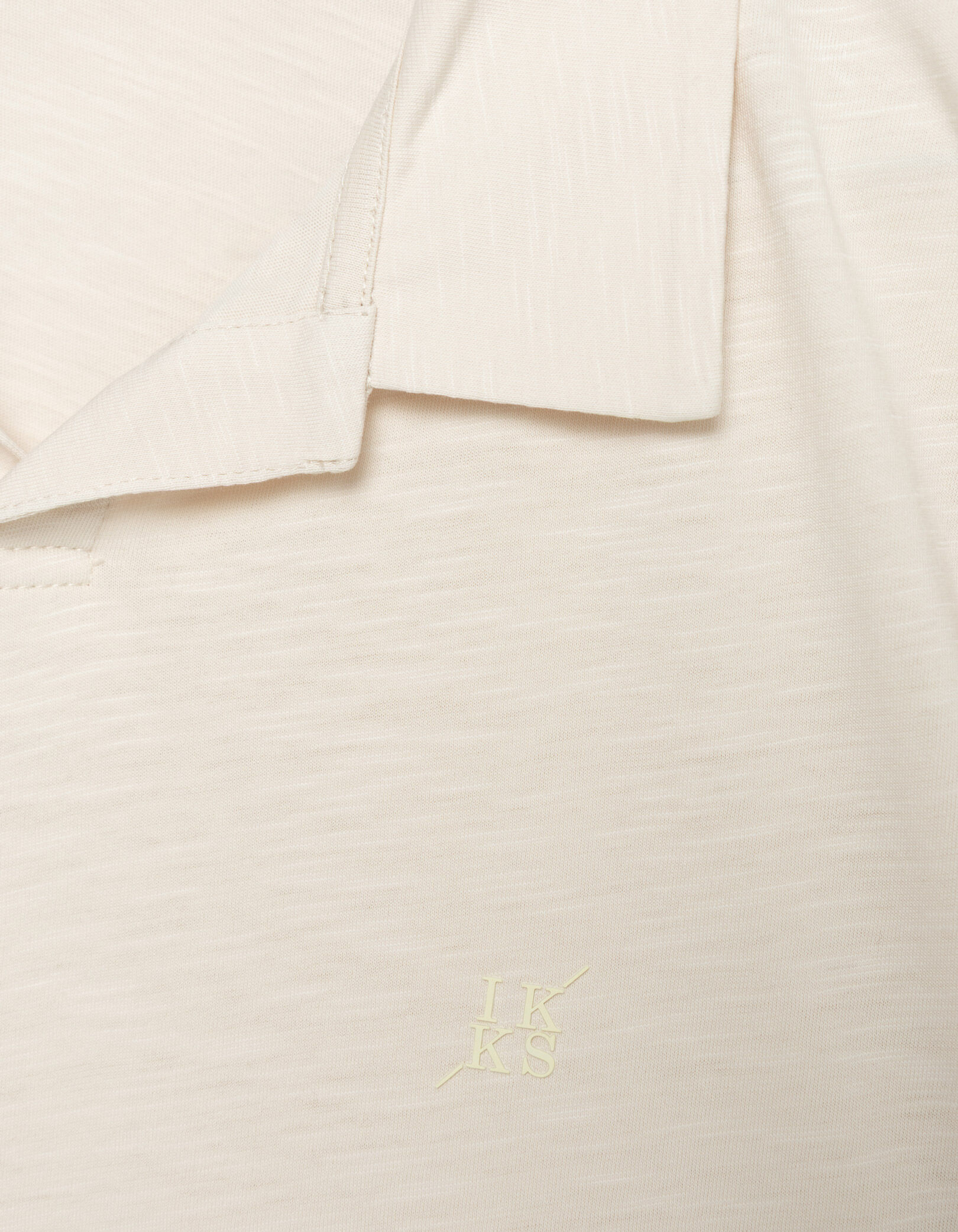 Polo manches courtes beige coton bio flammé Homme