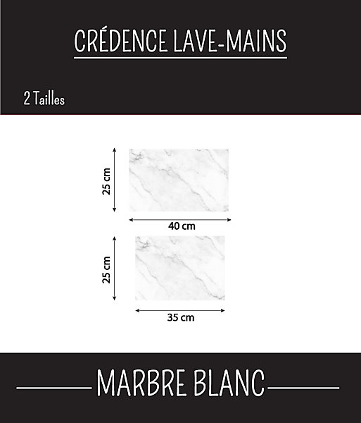 Crédence Lave Mains MARBRE BLANC 40 cm x 25 cm Ma Nouvelle Décoration
