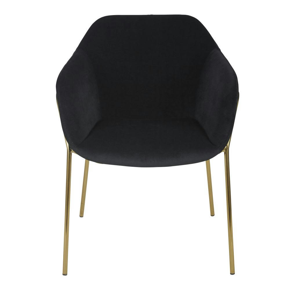 Neus - Chaise en velours noir et métal doré, OEKO-TEX®