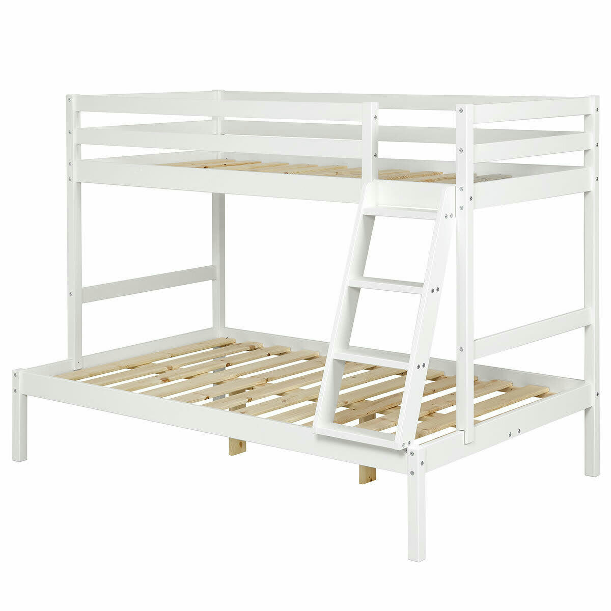 JULIAN - Lit superposé 120x190 cm bois massif blanc