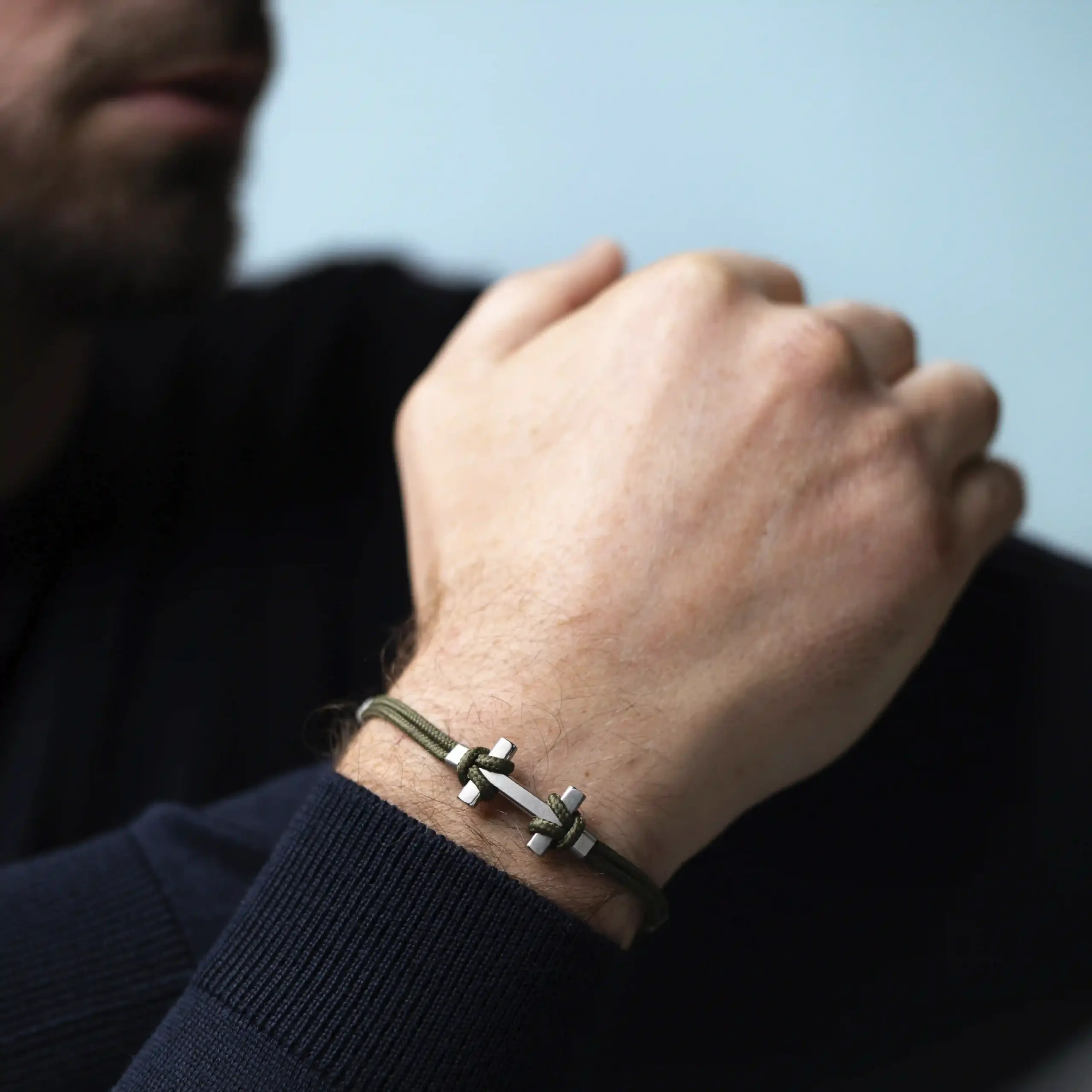 BRACELET AMARRAGE – ACIER – KAKI