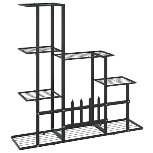 NNEVL Flower Stand 94.5x25x88 cm Black Metal