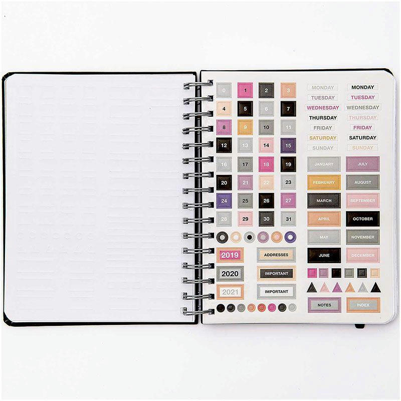 BULLET - Agenda spécial bullet journal à spirales 96 feuilles 16,5x21,5cm
