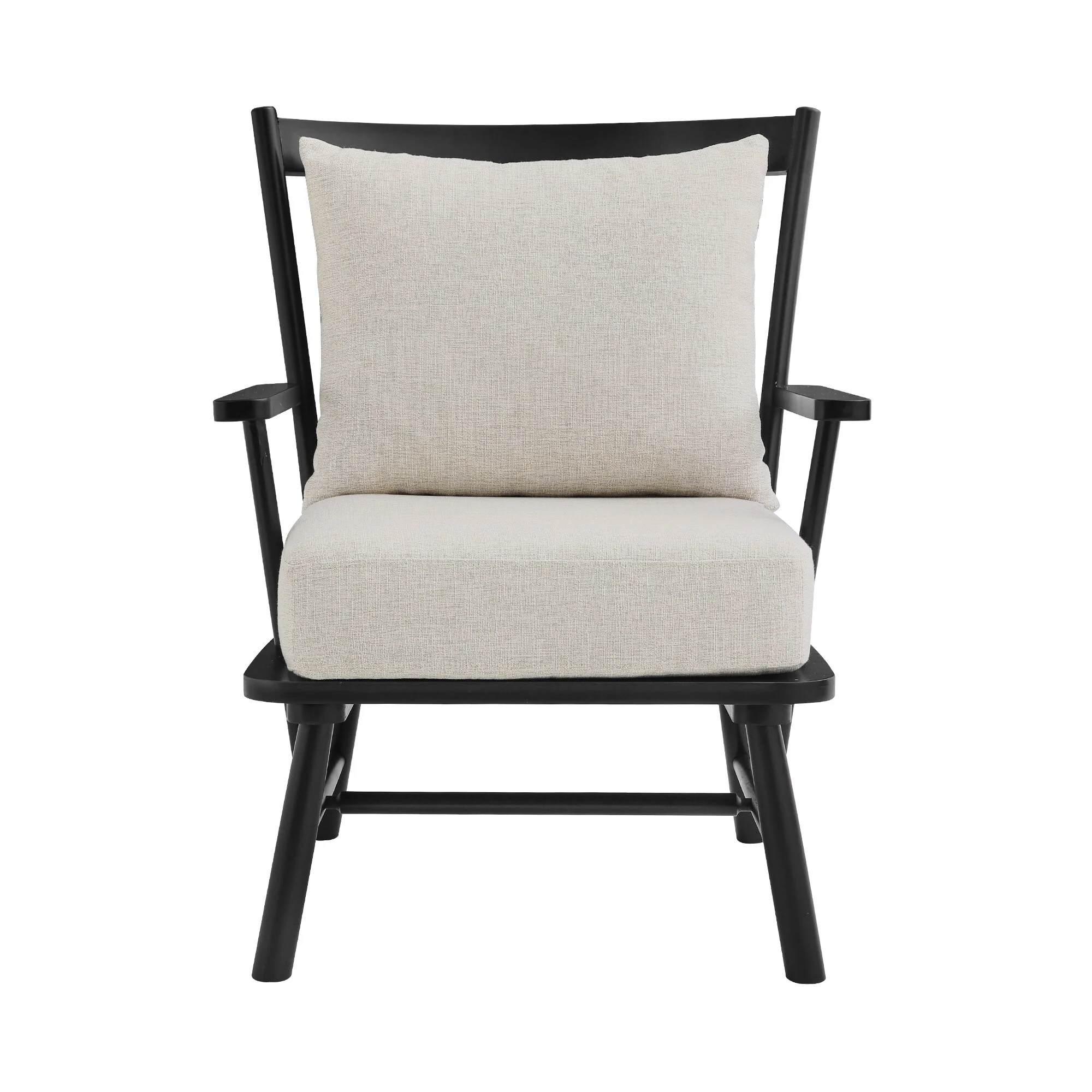 LUE BONA Modern Solid Wood Accent Chairs Set of 2 with Removable Cushion - 22.4 in. W x 27.5 in. D x 34 in. H