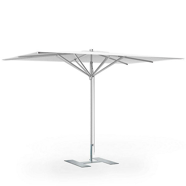 Parasol de terrasse complet Prémium Blanc 300 x 200 Armature Gris
