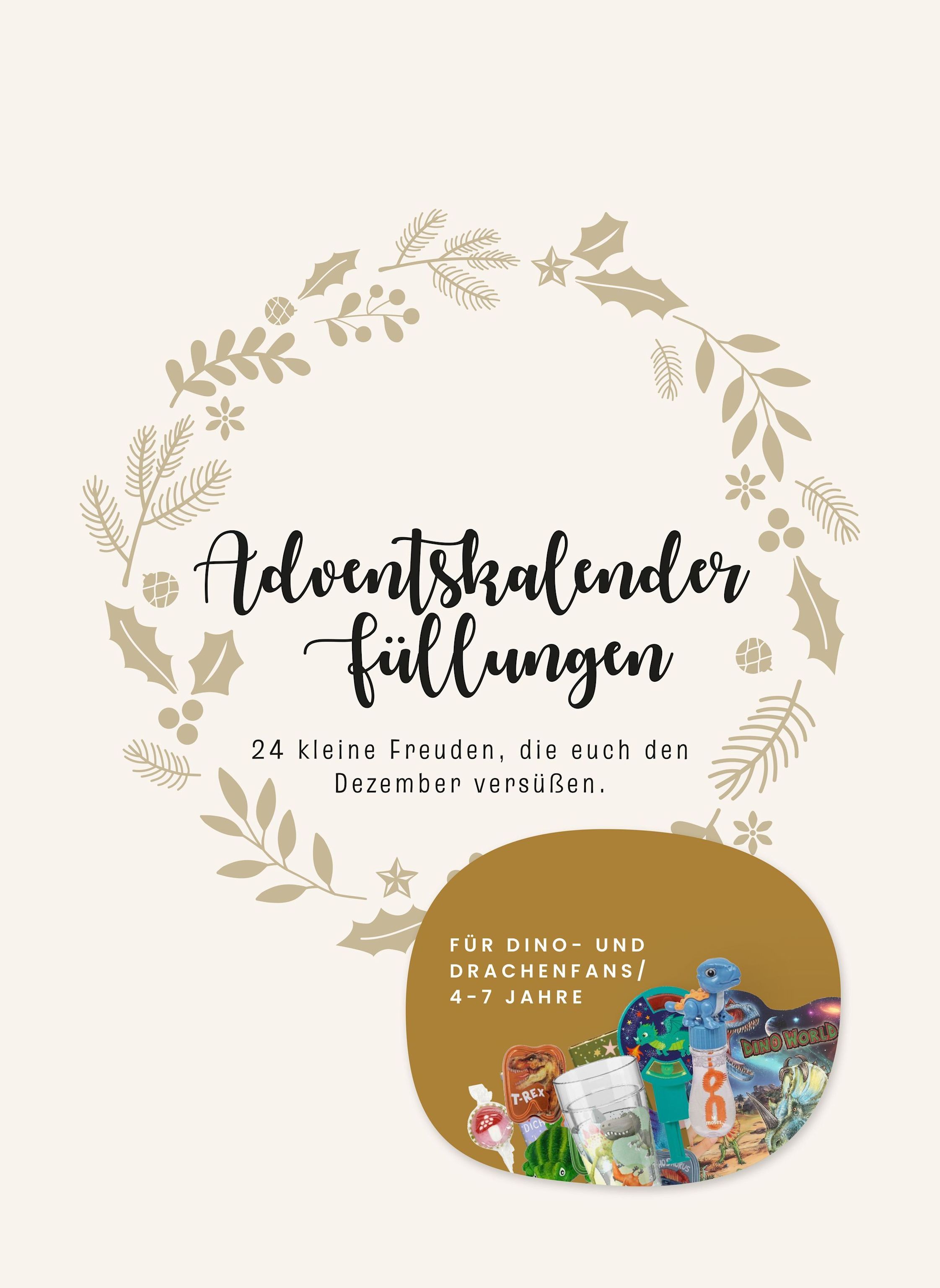 Korbmayer Adventskalender-Füllung für Dino- und Drachenfans, 4–7 Jahre