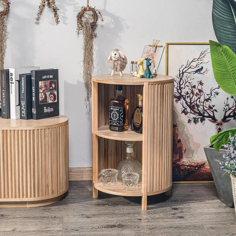 Nachtkastje van natuurlijk hout