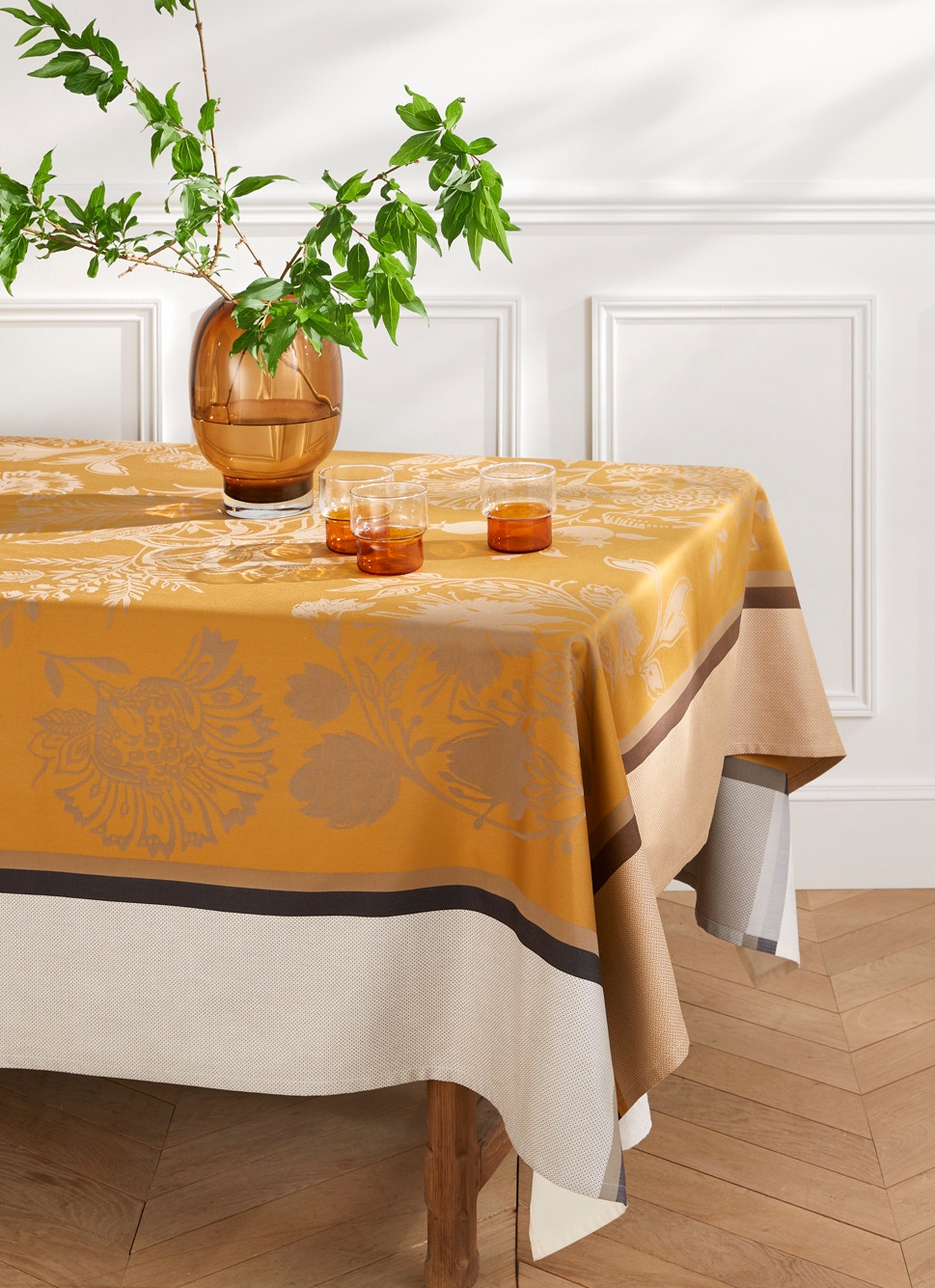 NAPPE EN JACQUARD DE COTON INTZ MULTICOLORE/JAUNE