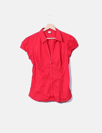 Camaïeu Red shirt with shorts sleeves