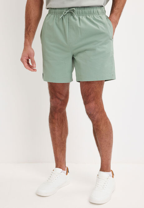 Mens Sage Seersucker Swim Shorts