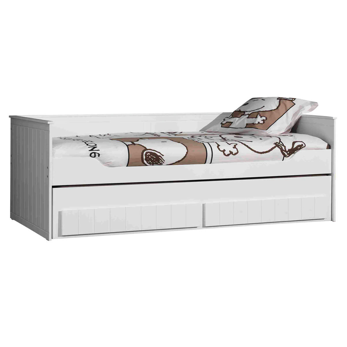 ROBIN - Lit capitaine 90x200 sommier inclus blanc
