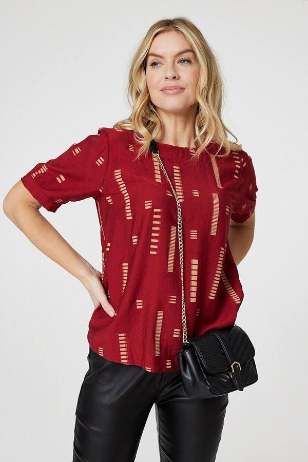 Izabel London Printed 1/2 Sleeve Blouse