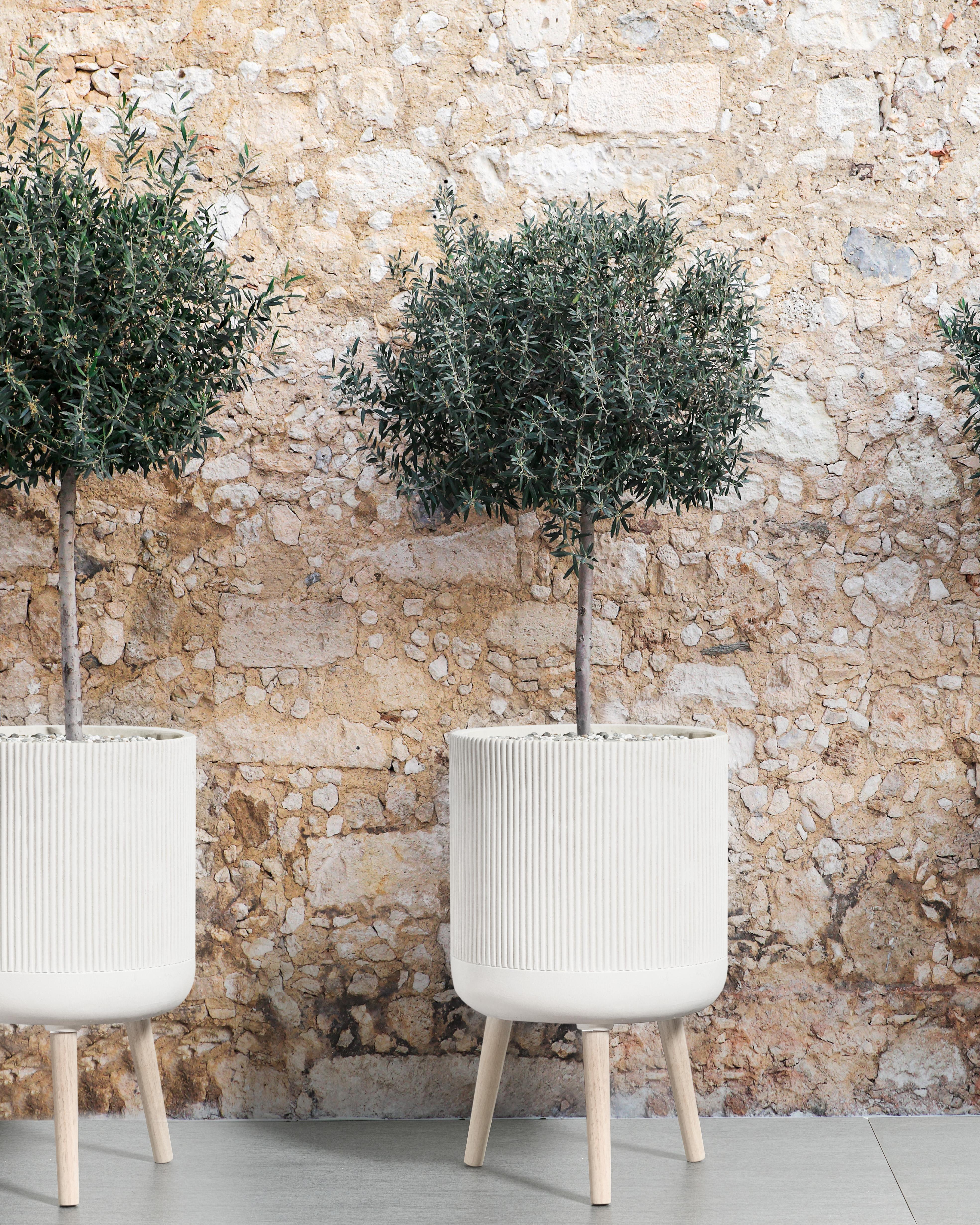 Elevated Plant Pot MACLURA 35 cm Light Beige