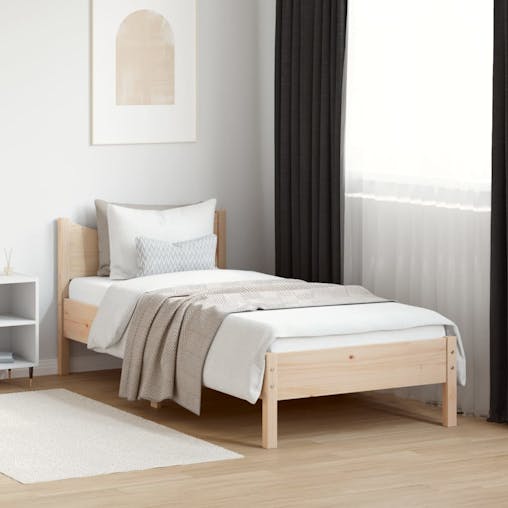 NNEVL Bed Frame 90x190 cm Solid Wood Pine