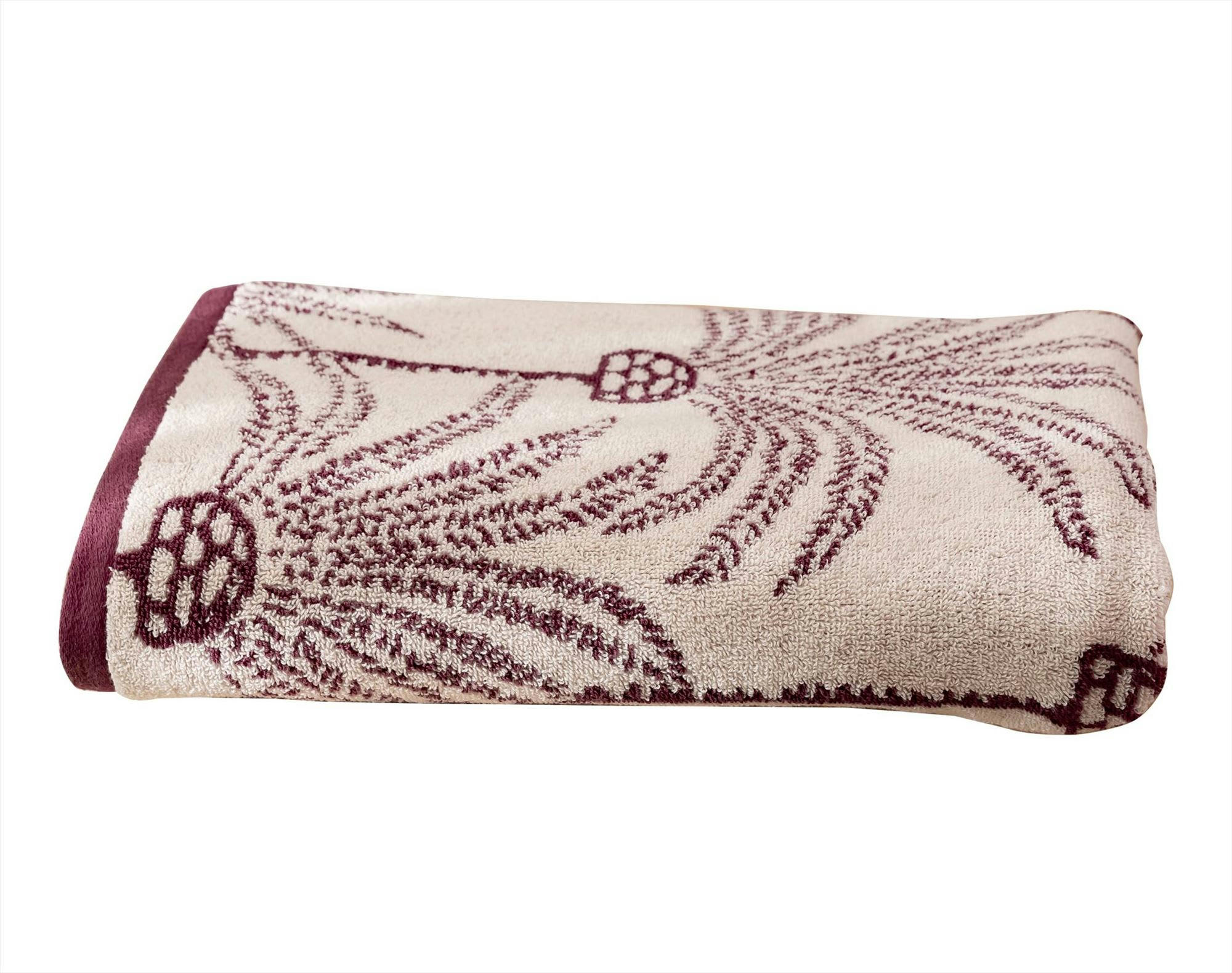 PALMARIX - Serviette de toilette 50x100 violet aubergine en coton 480 g/m²