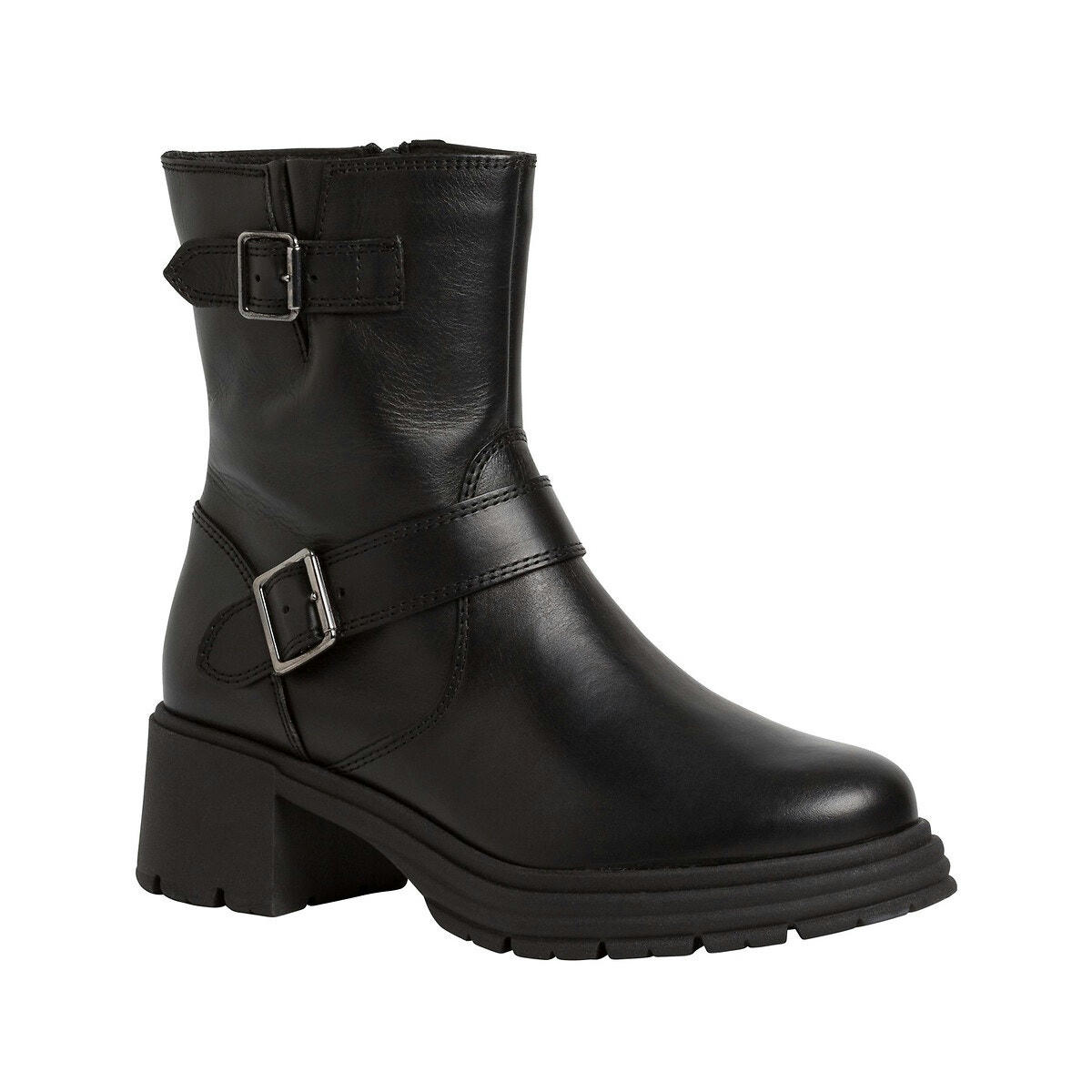Boots motardes en cuir
