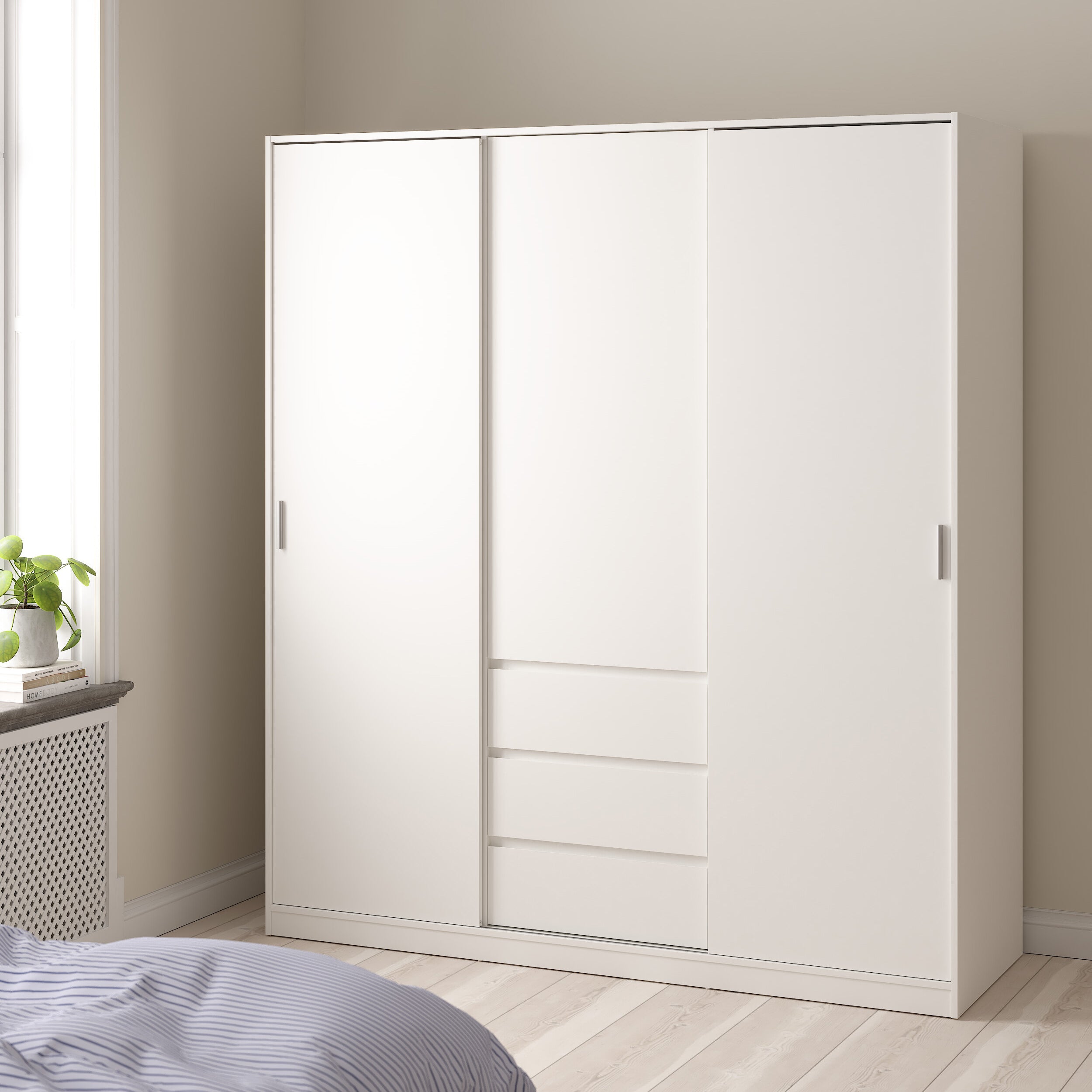 by fonQ basic Slide Kledingkast - B 177 cm - Wit