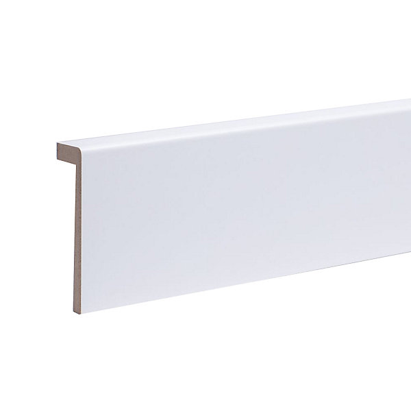 Lot de 5 surplinthes MDF revêtues blanc 2400 x 110 x 19 mm
