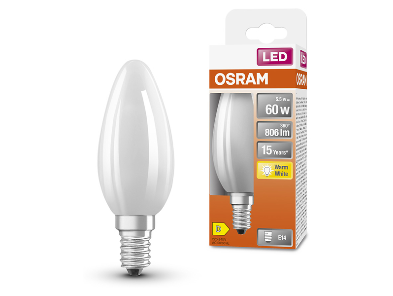 Żarówka LED E14 świeczka z ciepłą barwą światła